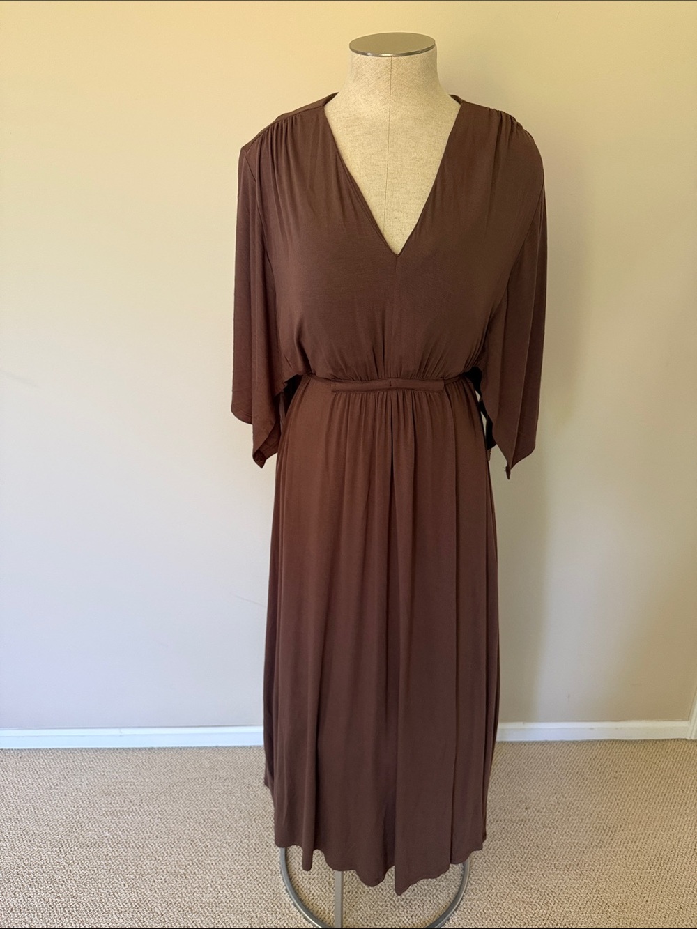 Soma Women’s Brown V-Neck Maxi Dress with built in bra - Picture 1 of 9